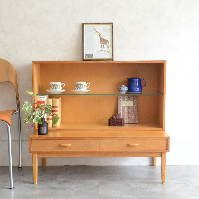 デンマーク オーク ガラスキャビネット 5-19 (オイル仕上）