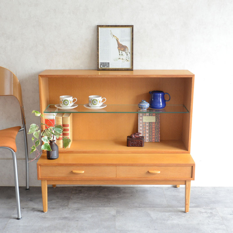 デンマーク オーク ガラスキャビネット 5-19 (オイル仕上）