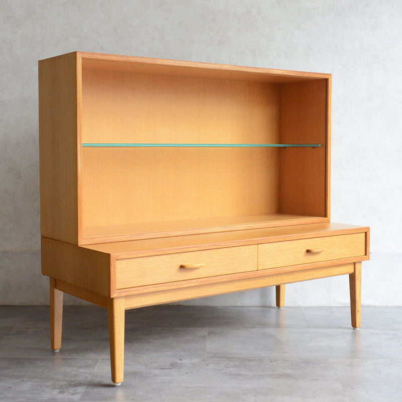 デンマーク オーク ガラスキャビネット 5-19 (オイル仕上）