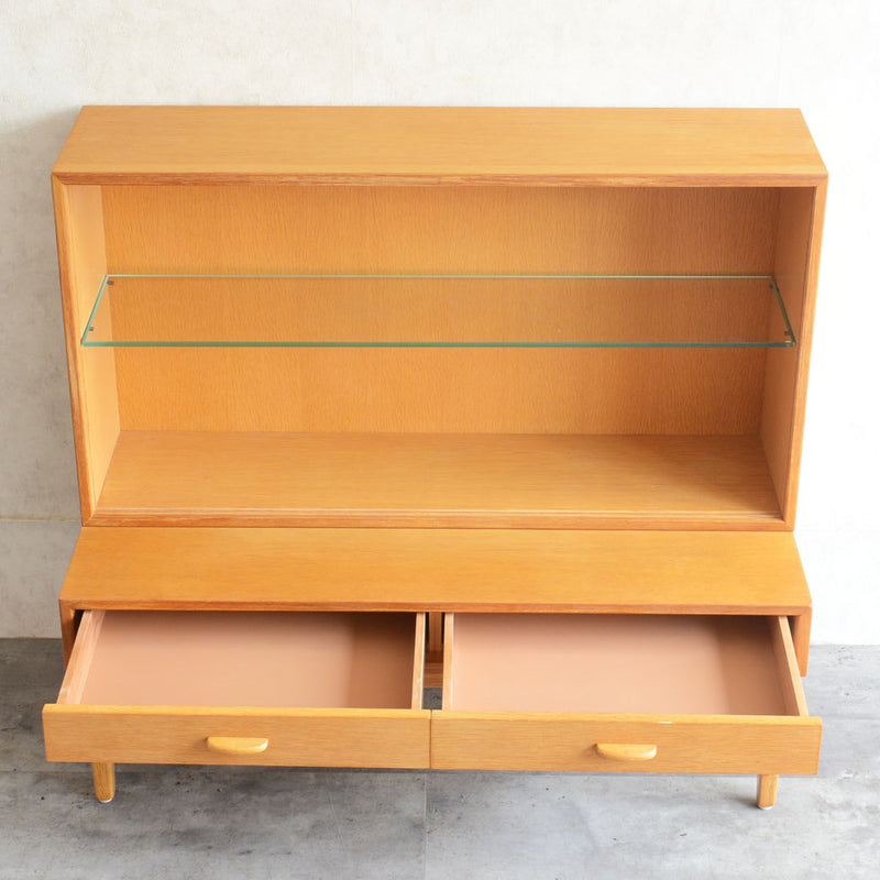 デンマーク オーク ガラスキャビネット 5-19 (オイル仕上）