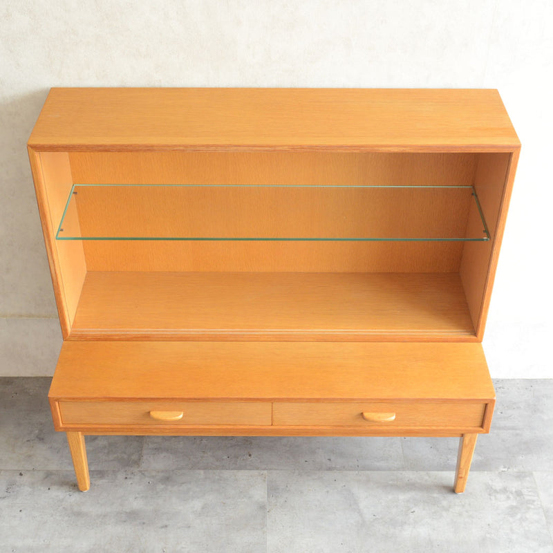 デンマーク オーク ガラスキャビネット 5-19 (オイル仕上）