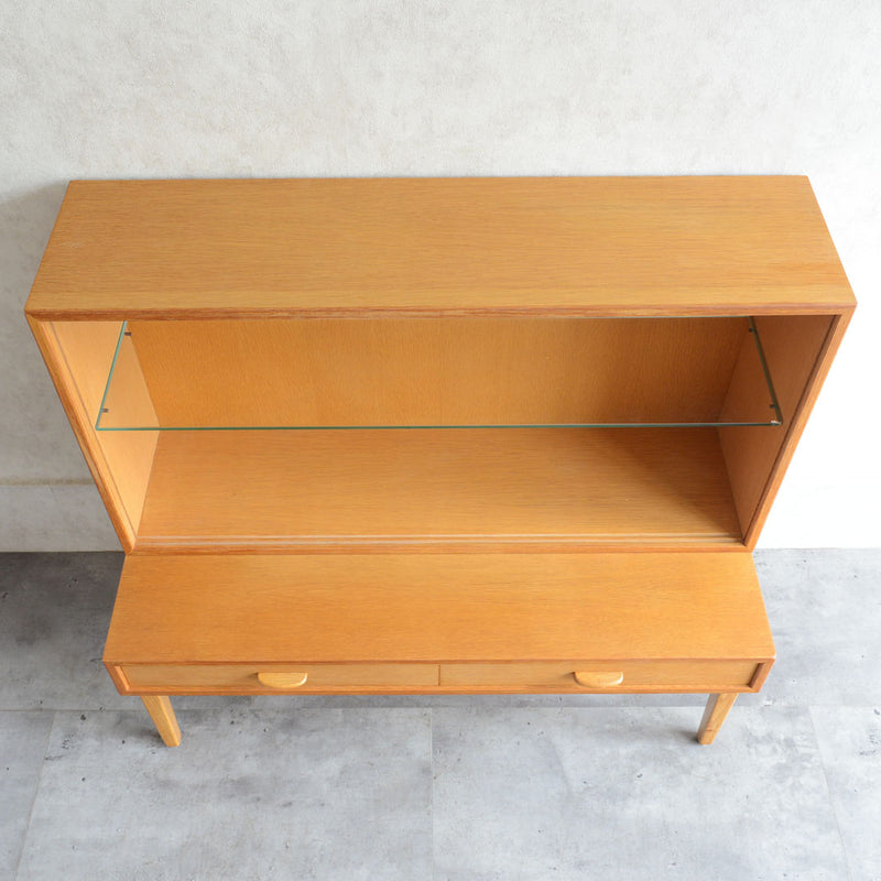 デンマーク オーク ガラスキャビネット 5-19 (オイル仕上）