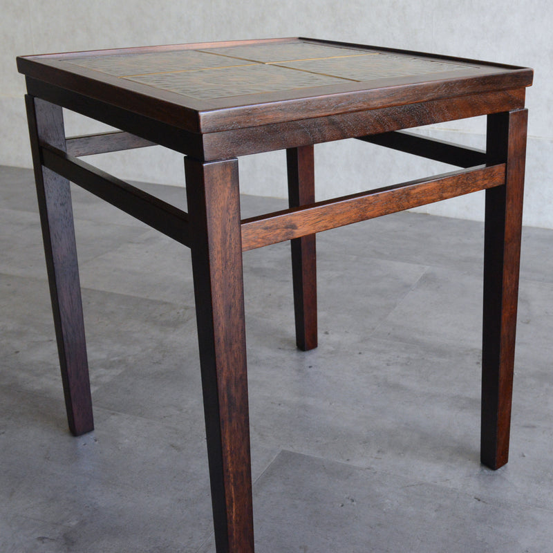 デンマーク ヴィンテージ タイルトップ サイドテーブル6-22(ローズウッド）