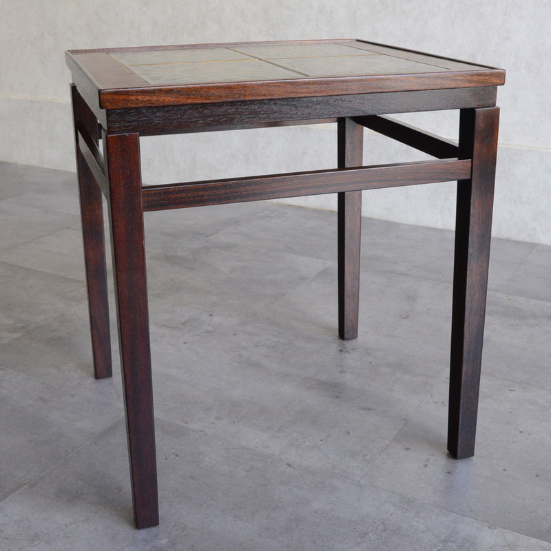 デンマーク ヴィンテージ タイルトップ サイドテーブル6-22(ローズウッド）