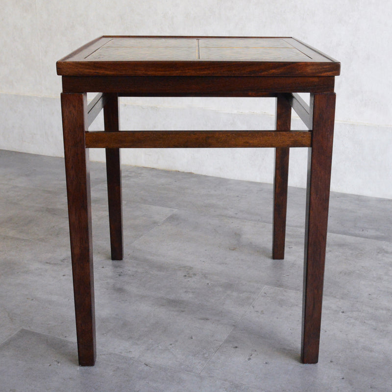 デンマーク ヴィンテージ タイルトップ サイドテーブル6-22(ローズウッド）