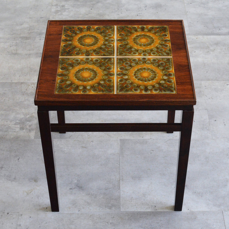 デンマーク ヴィンテージ タイルトップ サイドテーブル6-22(ローズウッド）