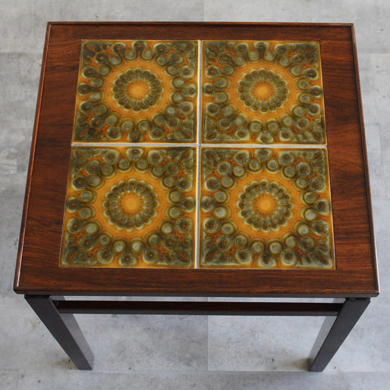 デンマーク ヴィンテージ タイルトップ サイドテーブル6-22(ローズウッド）