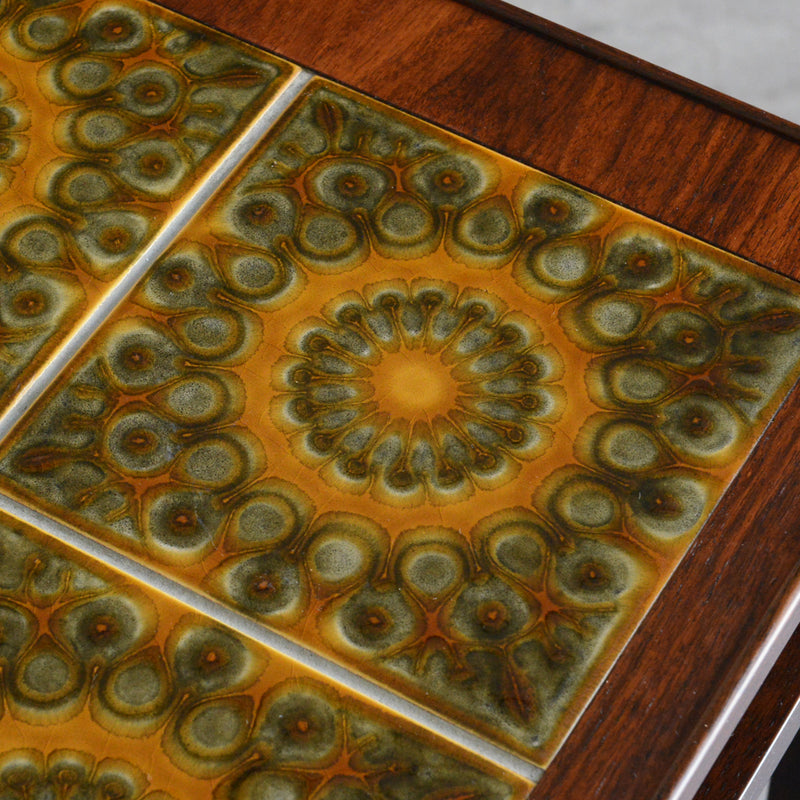 デンマーク ヴィンテージ タイルトップ サイドテーブル6-22(ローズウッド）