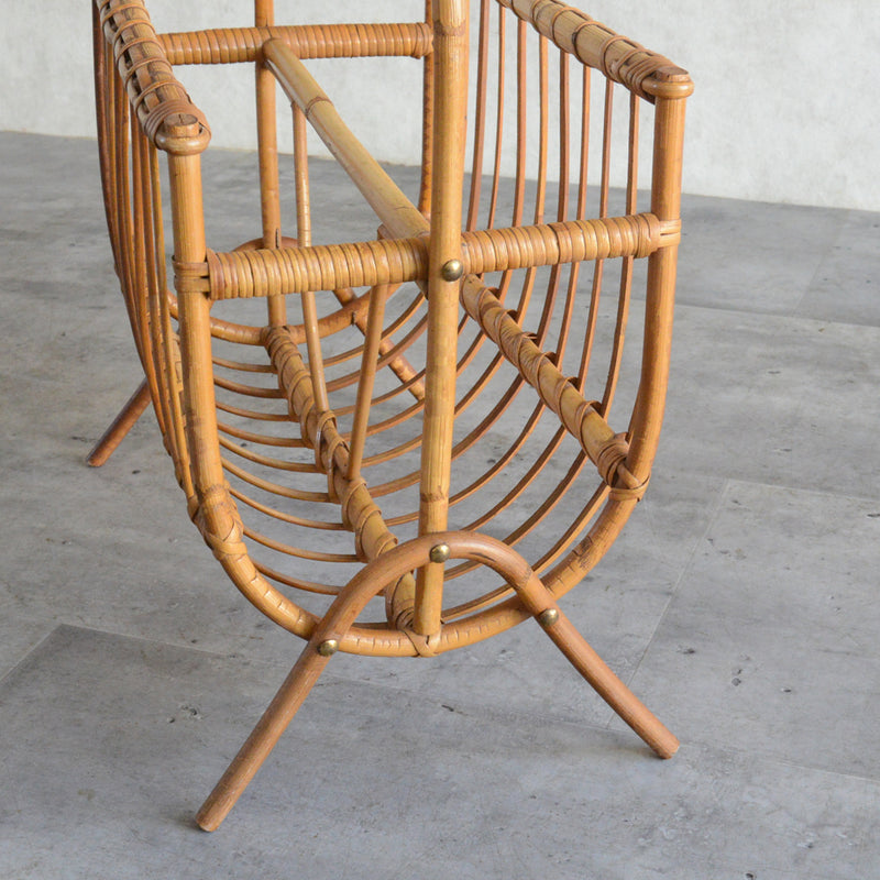 デンマークヴィンテージ　ラタンマガジンラック  6-21