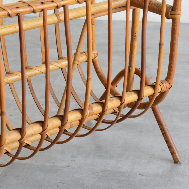 デンマークヴィンテージ　ラタンマガジンラック  6-21