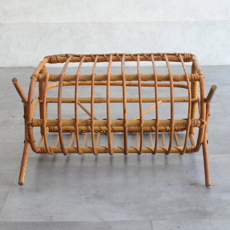 デンマークヴィンテージ　ラタンマガジンラック  6-21