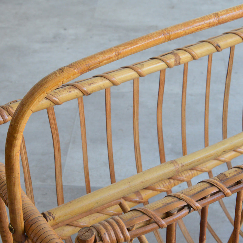 デンマークヴィンテージ　ラタンマガジンラック  6-21