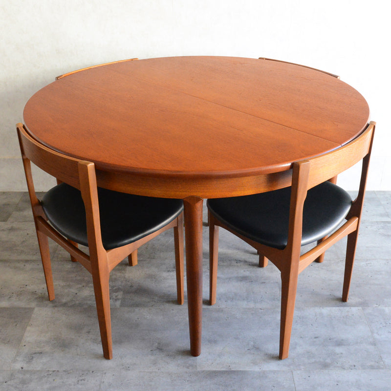 N様見学予約商品　Meredew(メレデュー）エクステンション ラウンド ダイニングテーブル 05(天板剥離再塗装済）