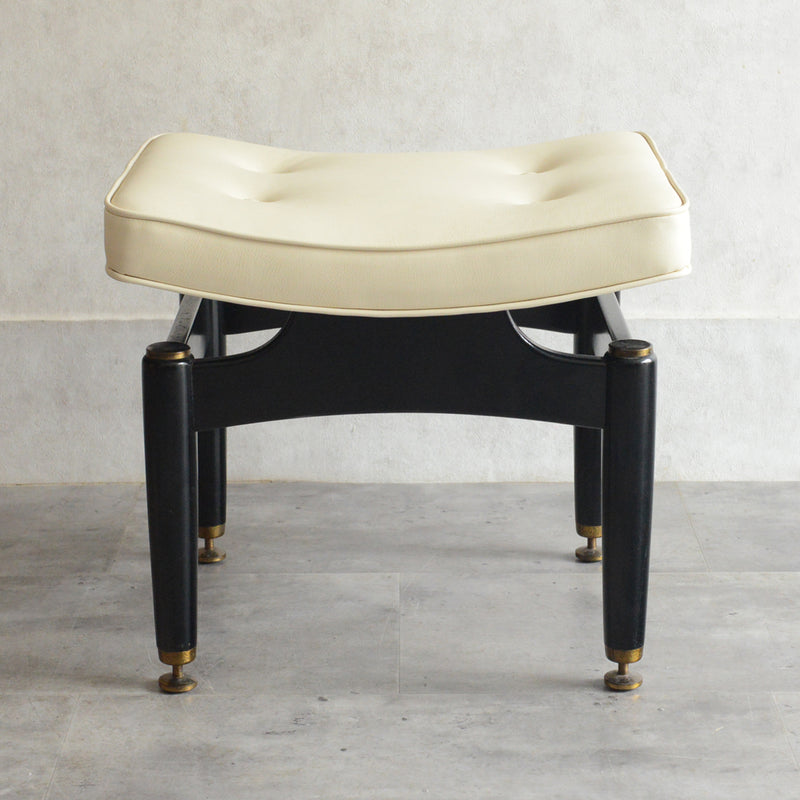 G-PLAN ジープラン  スツール/オットマン01（張替済アイボリーレザー）