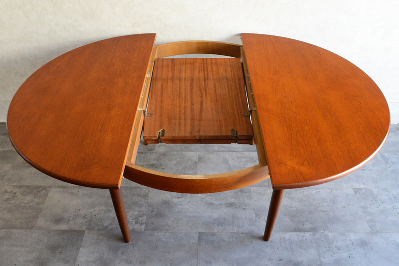 N様見学予約商品　Meredew(メレデュー）エクステンション ラウンド ダイニングテーブル 05(天板剥離再塗装済）