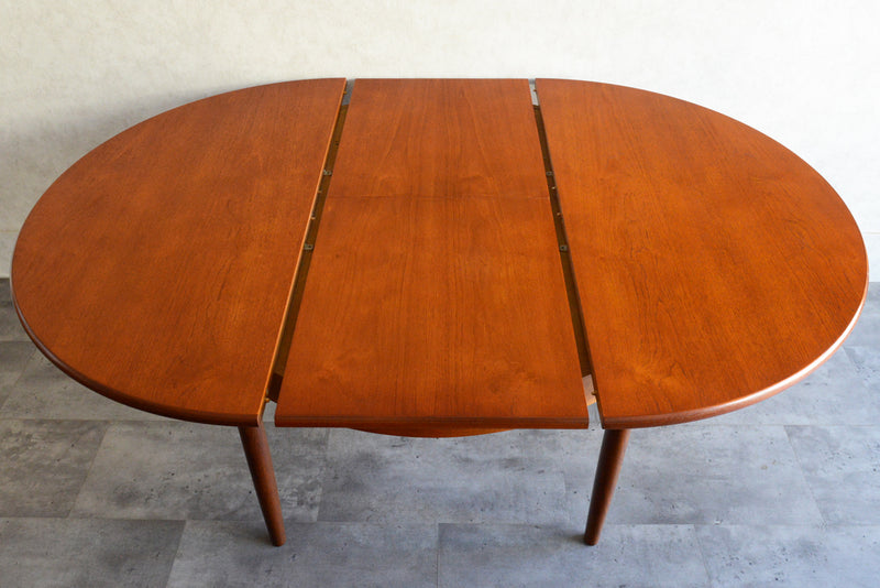 N様見学予約商品　Meredew(メレデュー）エクステンション ラウンド ダイニングテーブル 05(天板剥離再塗装済）