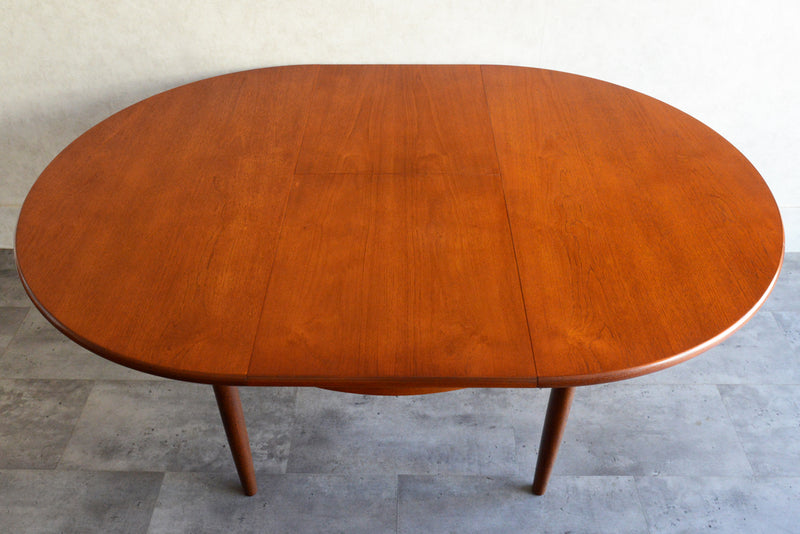 N様見学予約商品　Meredew(メレデュー）エクステンション ラウンド ダイニングテーブル 05(天板剥離再塗装済）