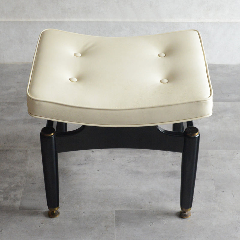 G-PLAN ジープラン  スツール/オットマン01（張替済アイボリーレザー）