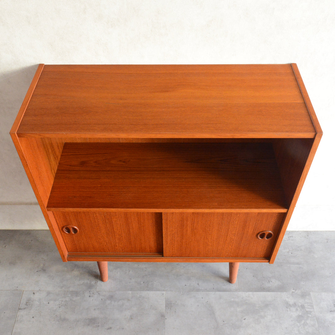 デンマークヴィンテージ チークシェルフ (木扉付）5-174