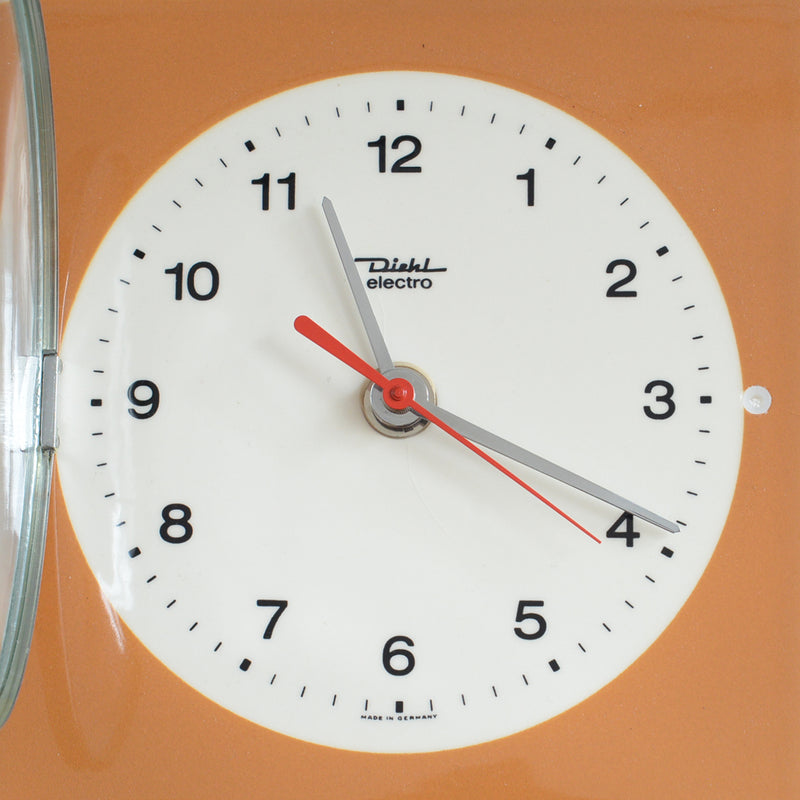ドイツヴィンテージ　＜DIEHL＞陶器壁掛け時計02　ブラウン×アイボリー