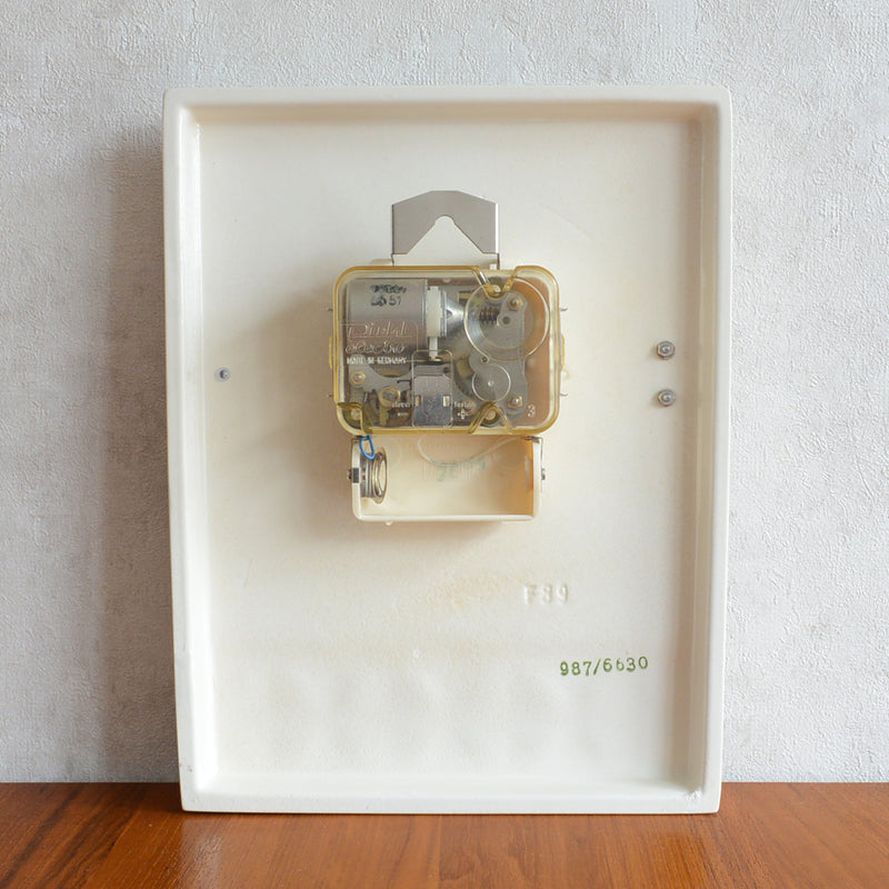 ドイツヴィンテージ　＜DIEHL＞陶器壁掛け時計02　ブラウン×アイボリー