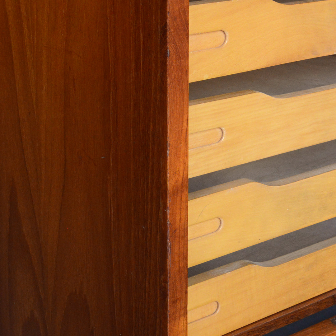 デンマークヴィンテージ  ロールアップファイルキャビネット6-82(鍵付）