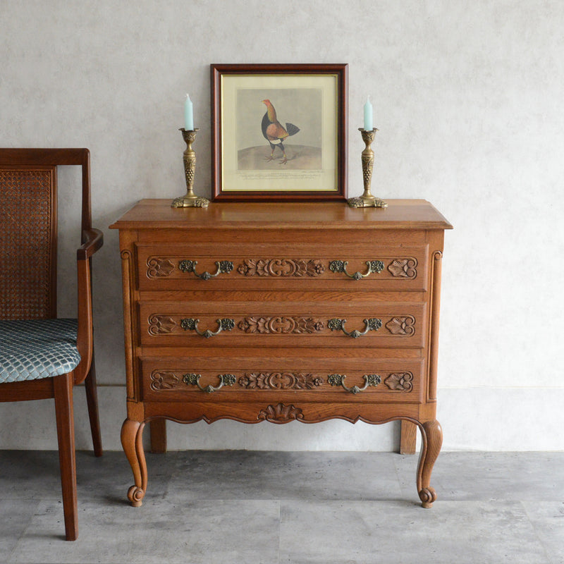 ベルギー クラシック  オークチェスト05(3段）