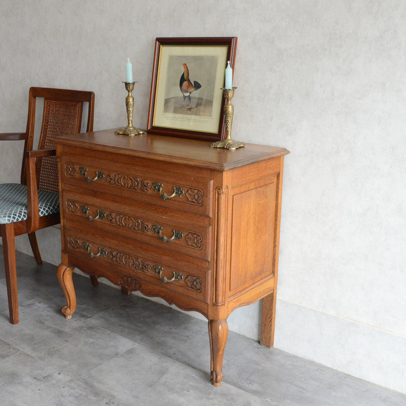 ベルギー クラシック  オークチェスト05(3段）