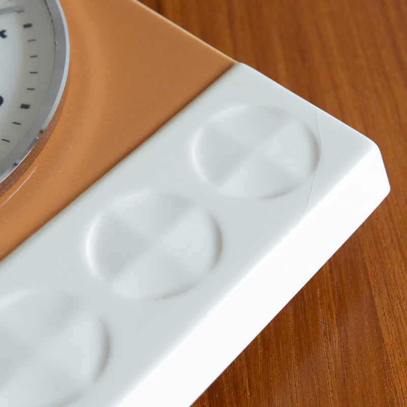 ドイツヴィンテージ　＜DIEHL＞陶器壁掛け時計02　ブラウン×アイボリー