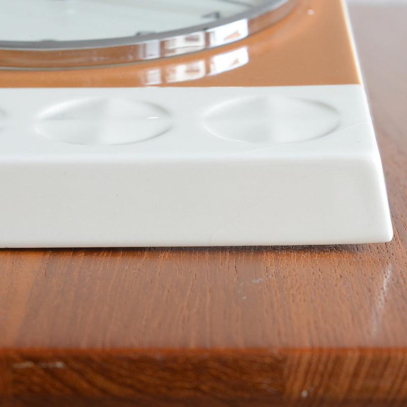 ドイツヴィンテージ　＜DIEHL＞陶器壁掛け時計02　ブラウン×アイボリー