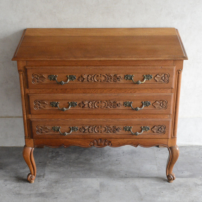 ベルギー クラシック  オークチェスト05(3段）