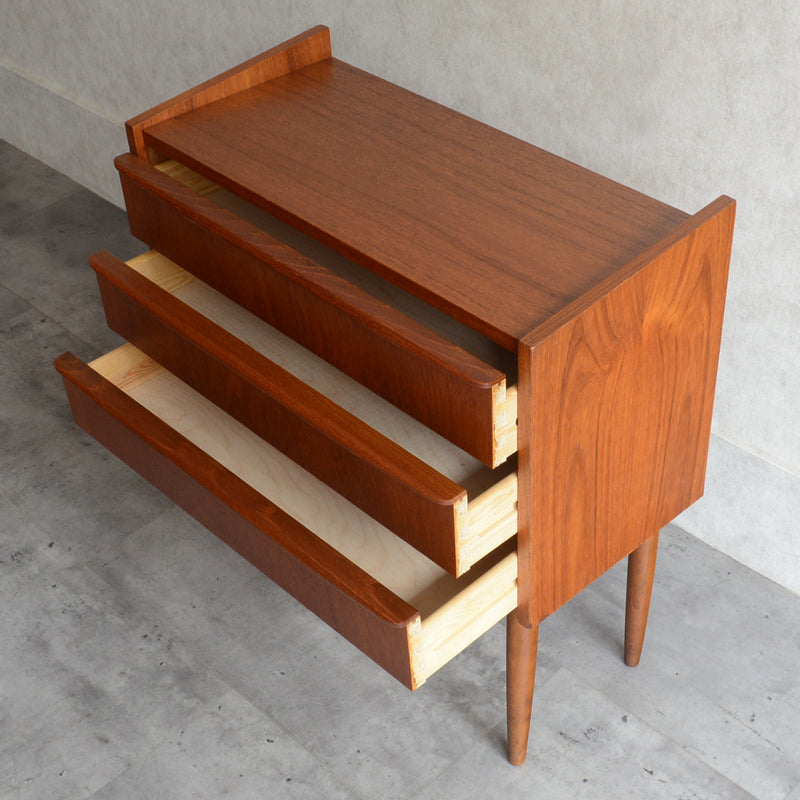 デンマーク ヴィンテージ  チーク３段チェスト 5-25(ウッドオイル仕上)