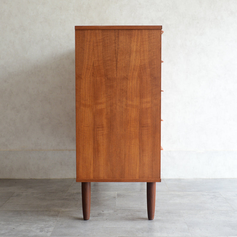 デンマーク ヴィンテージ チーク ５段チェスト 6-11(ウッドオイル仕上）