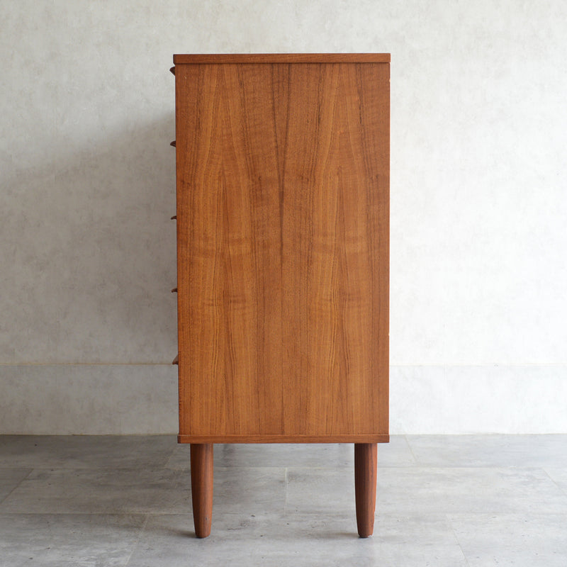 デンマーク ヴィンテージ チーク ５段チェスト 6-11(ウッドオイル仕上）