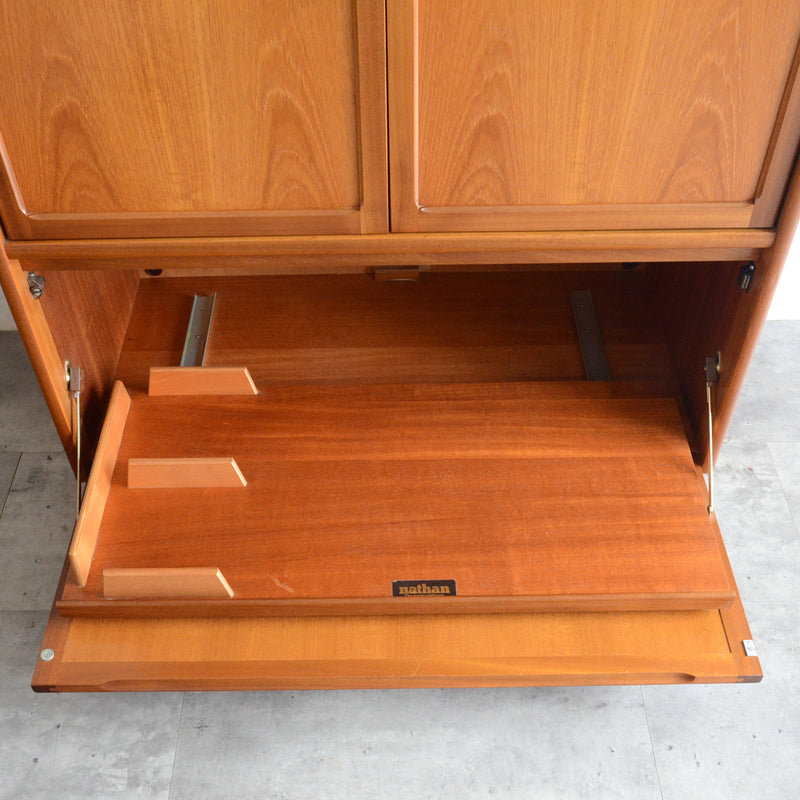 Nathan ネイサン チークテレビキャビネット 54(天板剥離再塗装済）