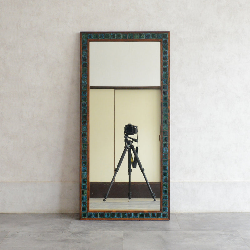 デンマークヴィンテージ  ローズウッド タイル付ミラー6-79