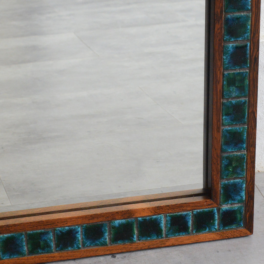 デンマークヴィンテージ  ローズウッド タイル付ミラー6-79