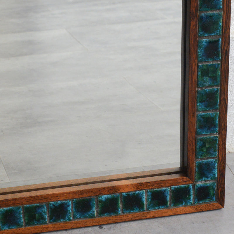 デンマークヴィンテージ  ローズウッド タイル付ミラー6-79