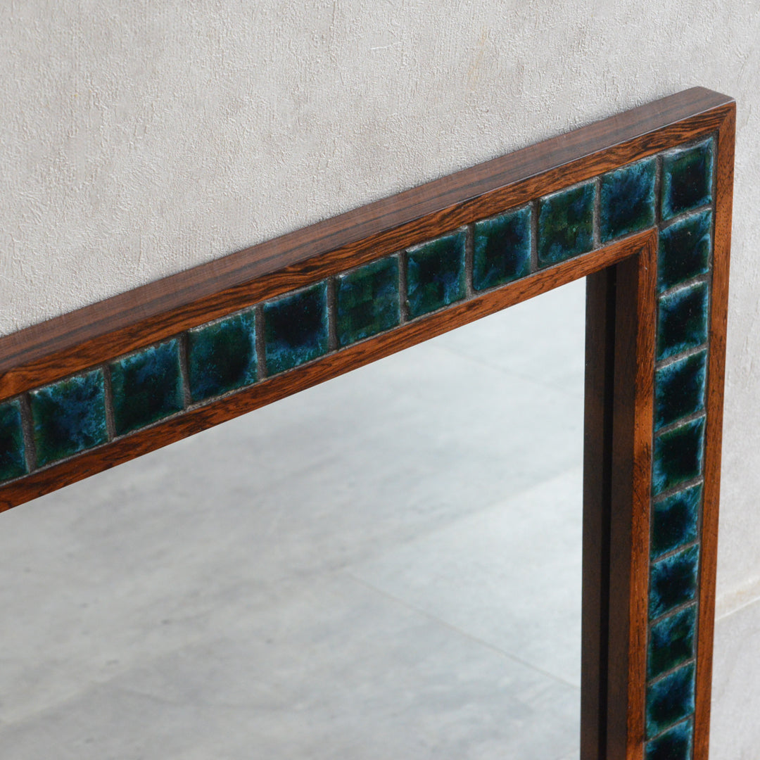 デンマークヴィンテージ  ローズウッド タイル付ミラー6-79