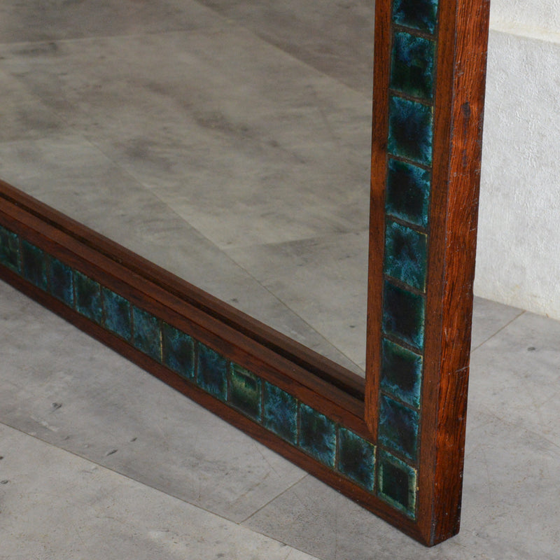 デンマークヴィンテージ  ローズウッド タイル付ミラー6-79