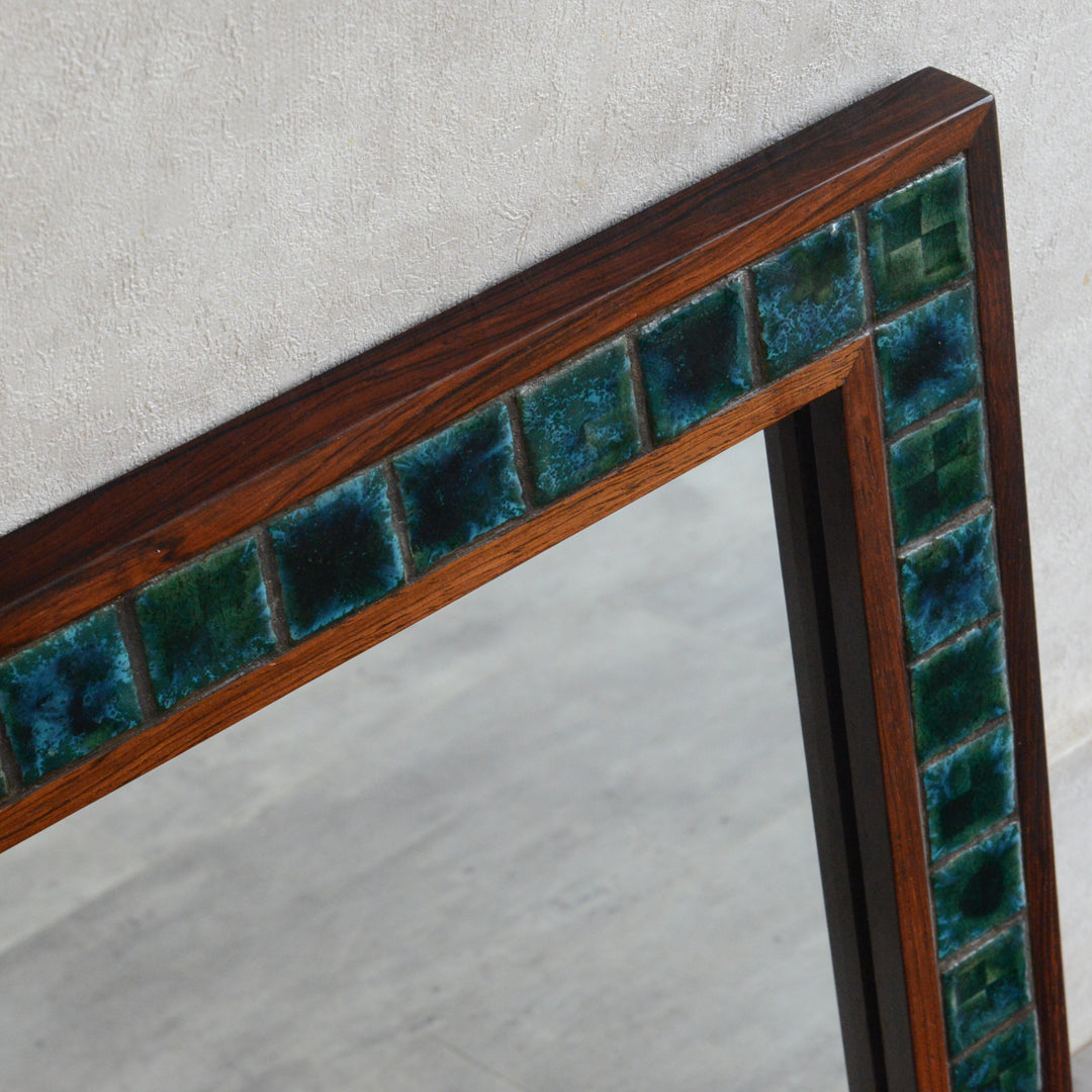 デンマークヴィンテージ  ローズウッド タイル付ミラー6-79