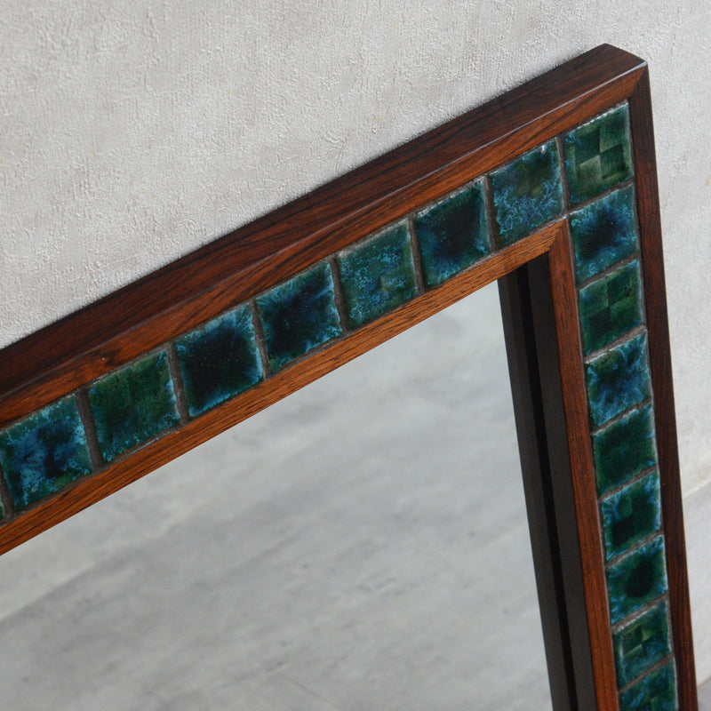 デンマークヴィンテージ  ローズウッド タイル付ミラー6-79
