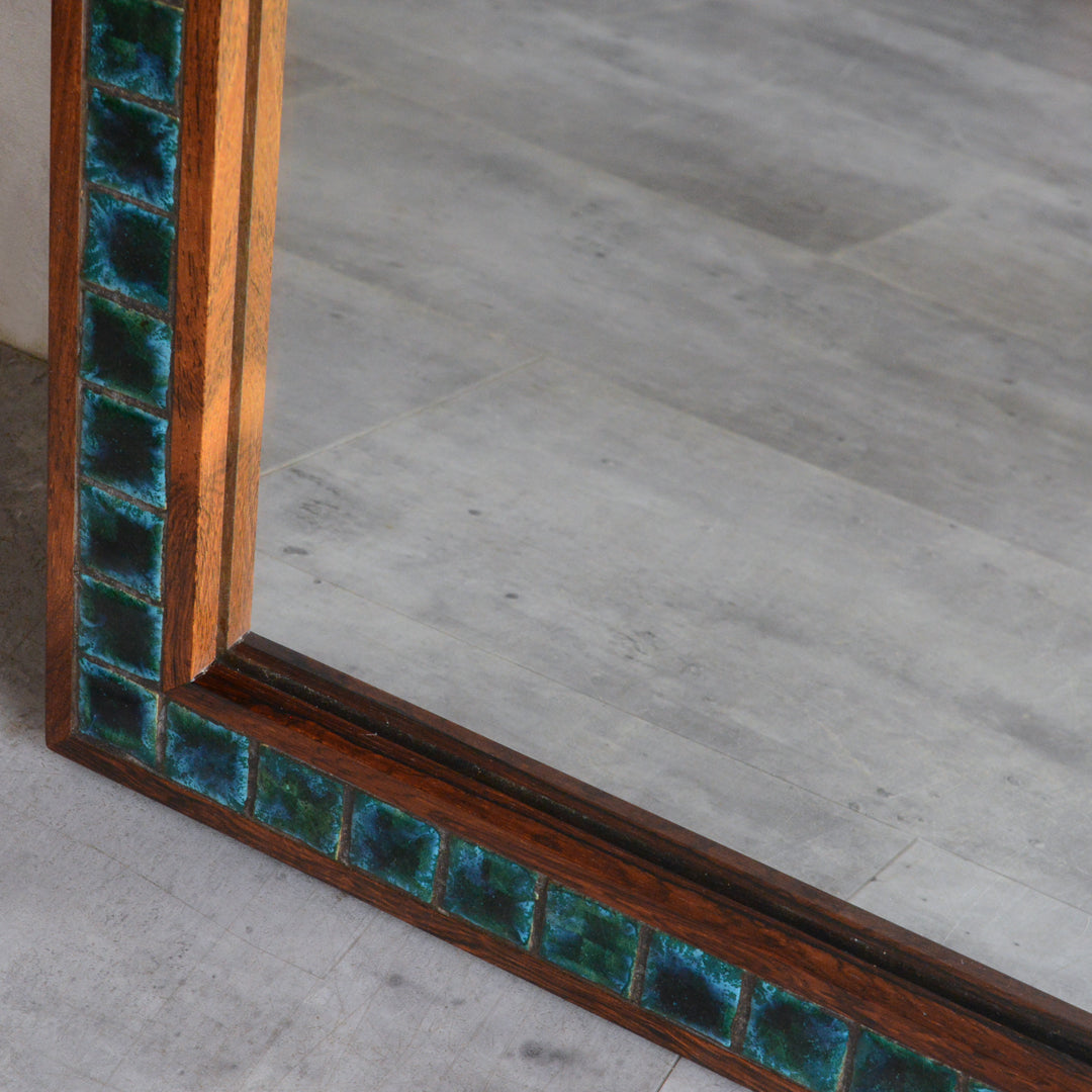 デンマークヴィンテージ  ローズウッド タイル付ミラー6-79