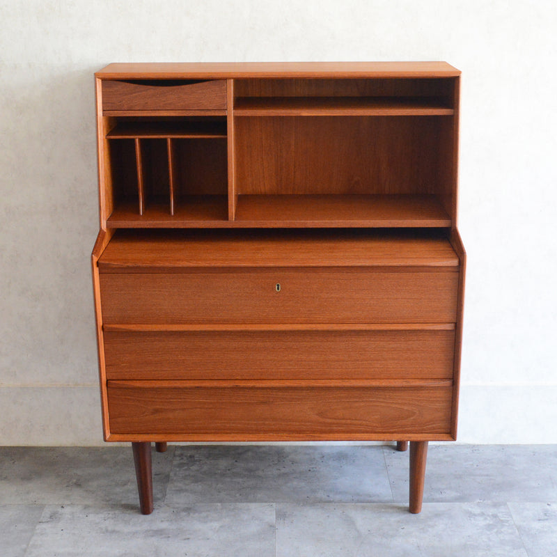 デンマークヴィンテージ　チークビューロー（ミラー付）　D-2