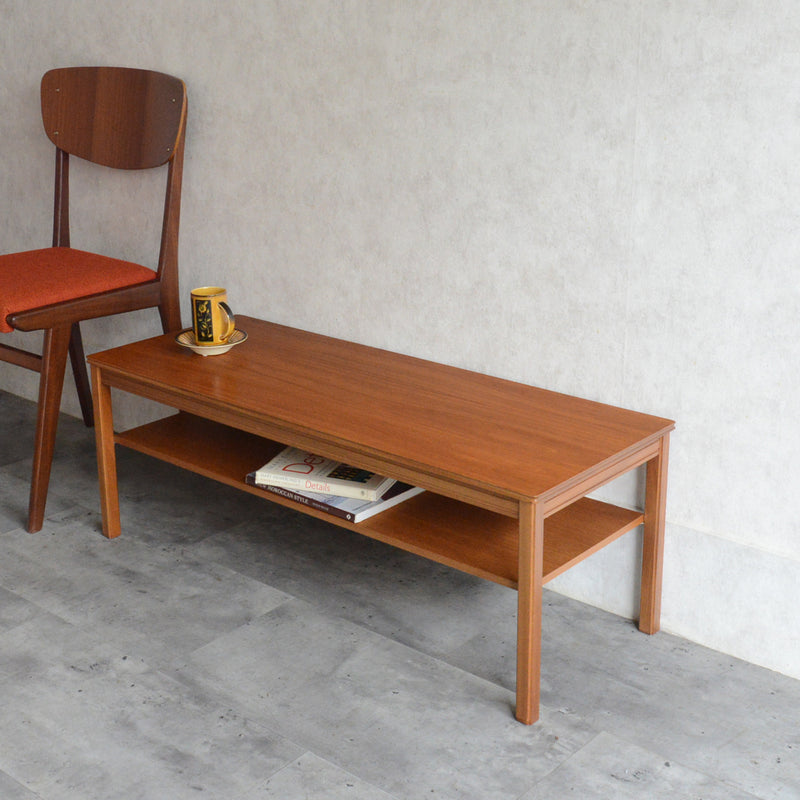 ミッドセンチュリー チーク ローテーブル 64(下棚付)