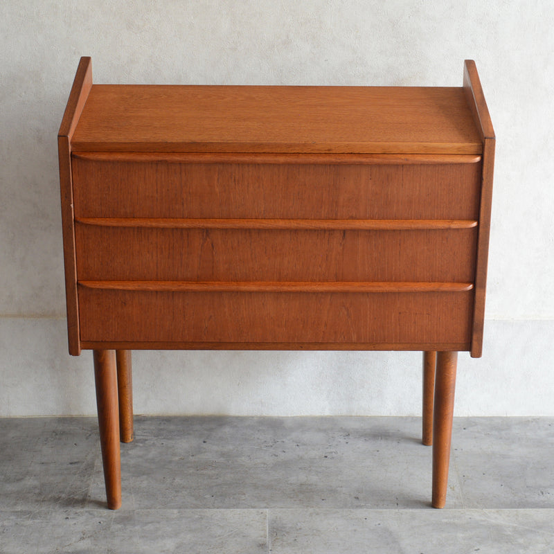 デンマーク ヴィンテージ チーク3段チェスト6-9 (ウッドオイル仕上）