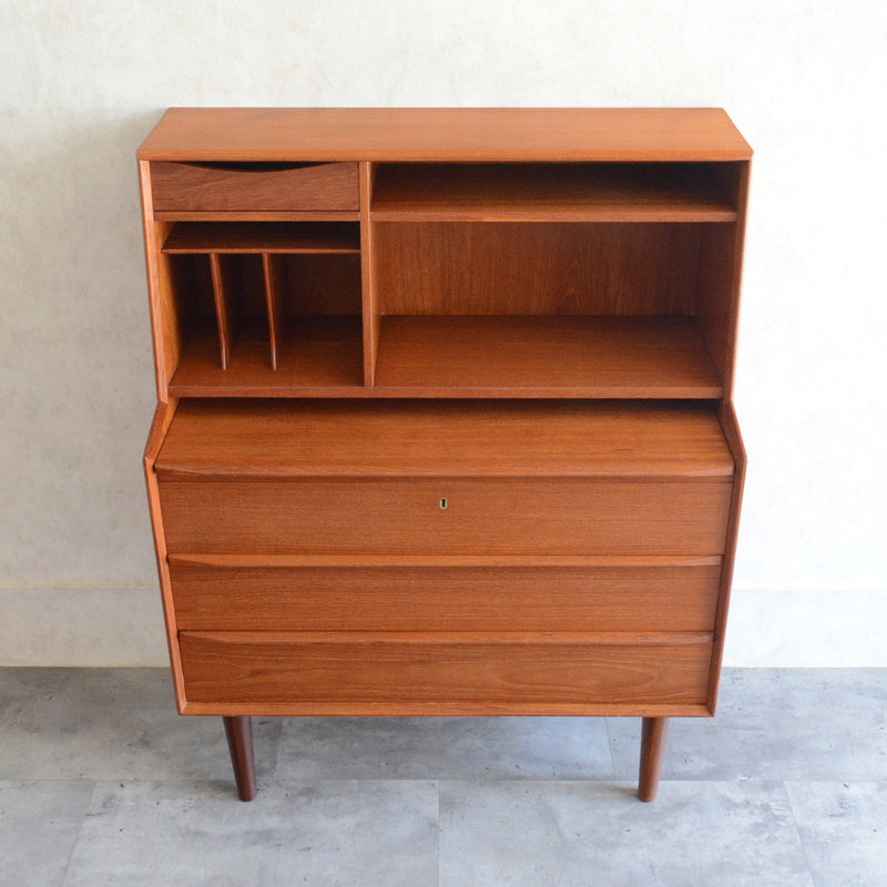 デンマークヴィンテージ　チークビューロー（ミラー付）　D-2