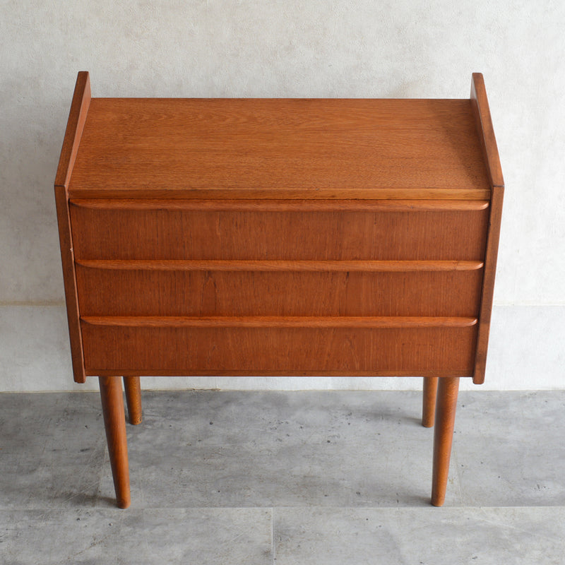 デンマーク ヴィンテージ チーク3段チェスト6-9 (ウッドオイル仕上）