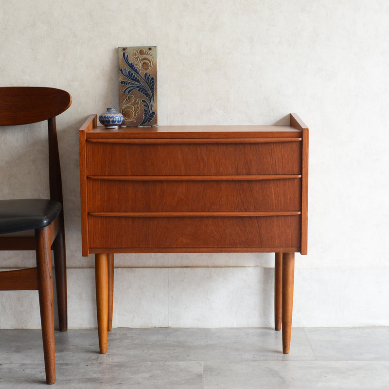 デンマーク ヴィンテージ  チーク３段チェスト 5-25(ウッドオイル仕上)