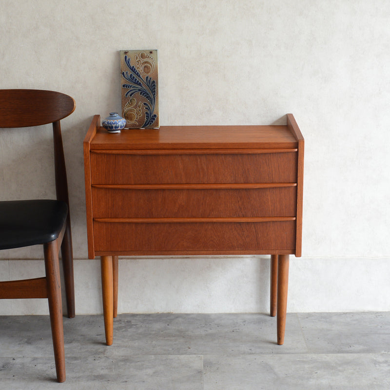 デンマーク ヴィンテージ  チーク３段チェスト 5-25(ウッドオイル仕上)